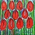 Edward Dwurnik - tulipes rouges