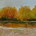 Grażyna Potocka - Autumn by the water oil painting 30-80cm