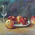 Piotr Kolano - Still Life with Apples and a glass
