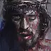 Damian Gierlach - Peinture à l'huile Jésus Ecce Homo 24/30 Gierlach