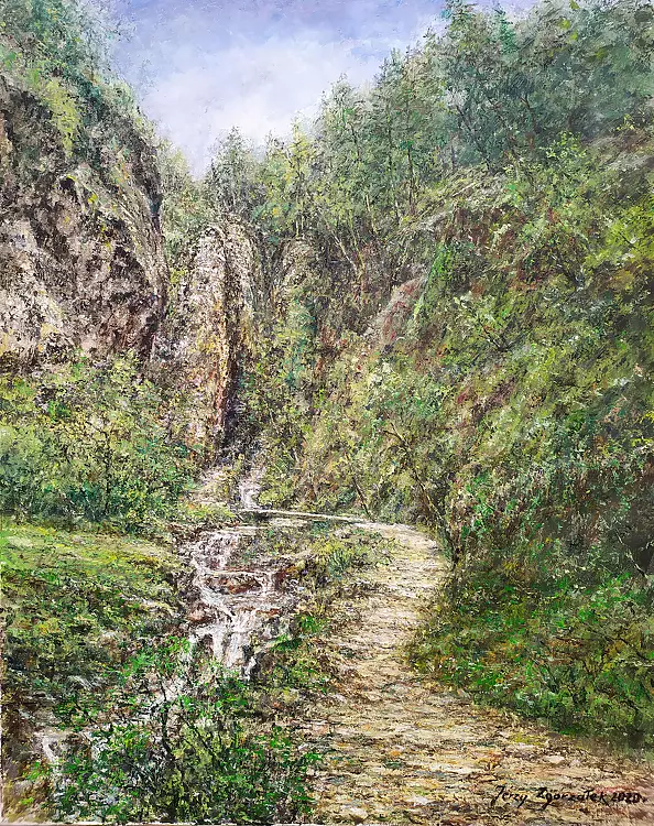 Jerzy Zgorzałek - 12/2020, Beskidzki szlak przy potoku