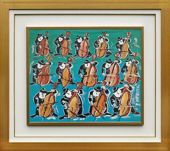 Edward Dwurnik - 14 double bass players