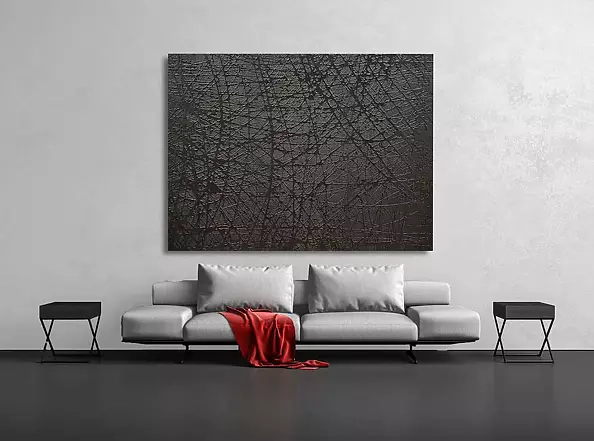 Bea Guillemot - 20-EP1 Epoxy &acrylic on canvas 174x154 Big format 