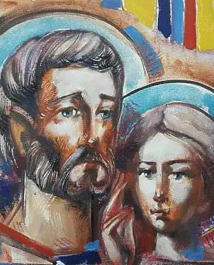 Roman Bonchuk, 21.	Joseph and Jesus, Obraz akrylowy, Inne - deska, 40 x 60