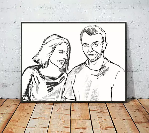 Anna Skowronek - 30x40 cm Ona i on - plakat do dekoracji