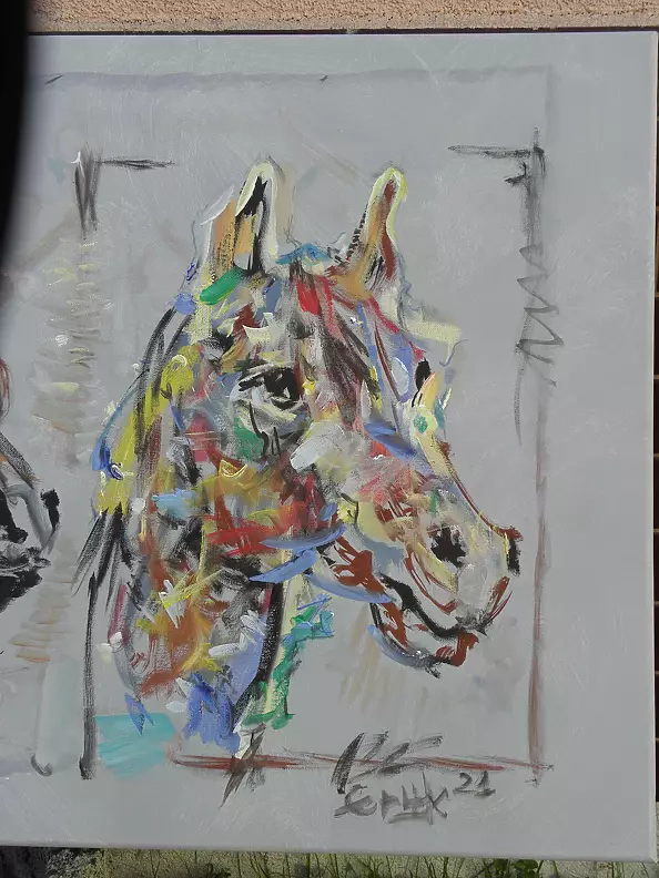 Eryk Maler - 3 volte il cavallo, Halo-impressionismo, 2021