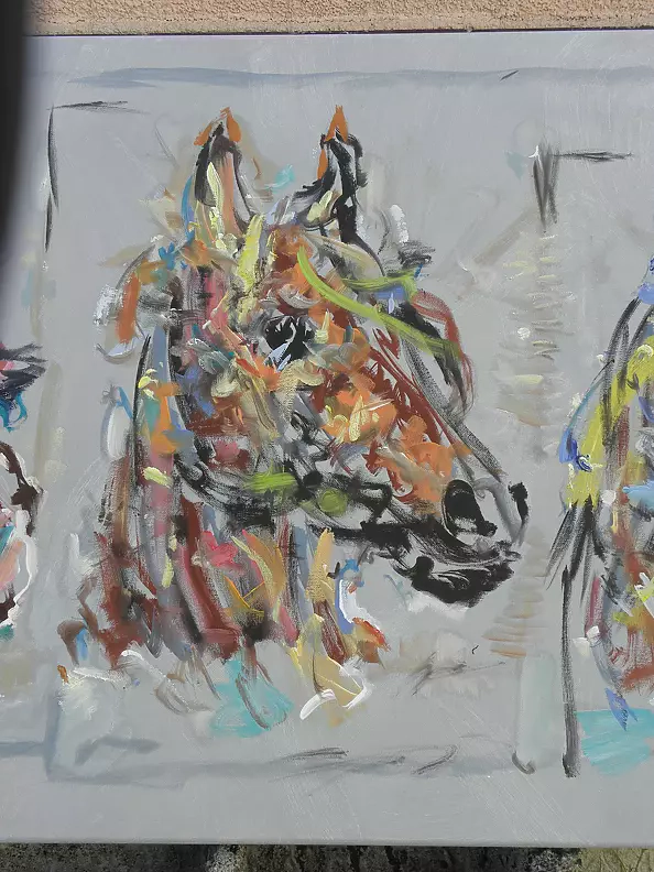Eryk Maler - 3 volte il cavallo, Halo-impressionismo, 2021