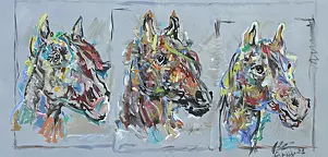 Eryk Maler - 3 mal das Pferd, Halo-Impressionismus, 2021
