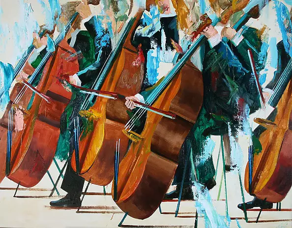 Cyprian Nocoń - 5 double-bass players