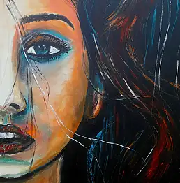 Aleksander Ambrożuk, A. Ambrozuk "Sigh" Emotional Portrait Serie 2, Acrylgemälde - Leinwand, 60 x 80