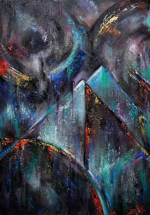 Radosław Popek - ABSTRACT 963 - oil painting 70x50 cm