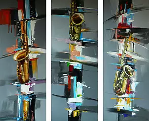 Dorota Łaz - ABSTRACT WITH SAXOPHONE - TRYPTIC