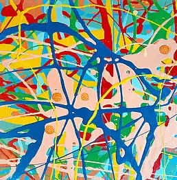 Edward Dwurnik, ABSTRAKCJA, rok 2007 , Obraz olejny - płótno, 30 x 30