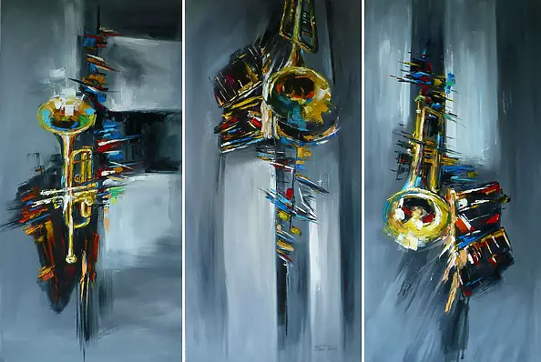 Dorota Łaz - ABSTRACTIONS WITH A TRUMPET - TRYPTIC