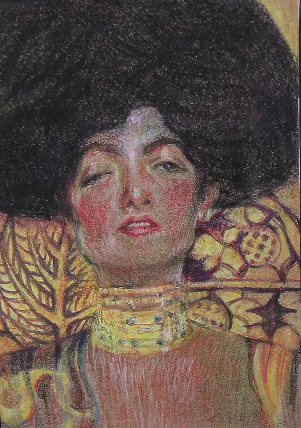 Marek Kubski - ADELE-chalk-by Gustav Klimt