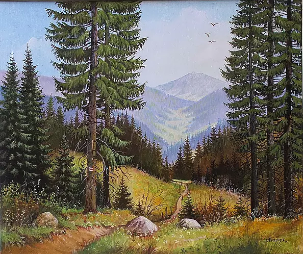 Czesław Szwajkosz - WZDŁUŻ CZERWONEGO SZLAKU - BESKIDY