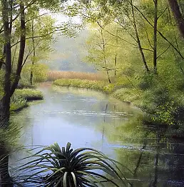 Pier Luigi Parnisari, AL FIUME, Масляная картина - , 33 x 46