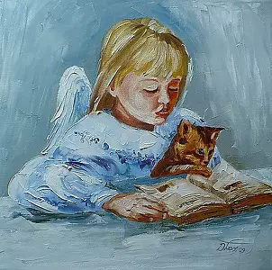 Dorota Łaz - ANIOŁEK with a kitten