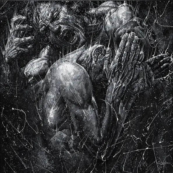 MATEO GODINO, ANGOR, Obraz akrylowy - płótno, 140 x 140