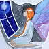 Adriana Laube - Angel picture painted on wood ANGEL DREAMS