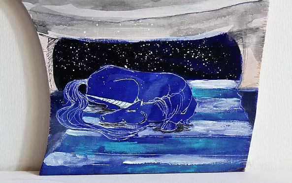 Adriana Laube - Angel picture painted on wood ANGEL DREAMS