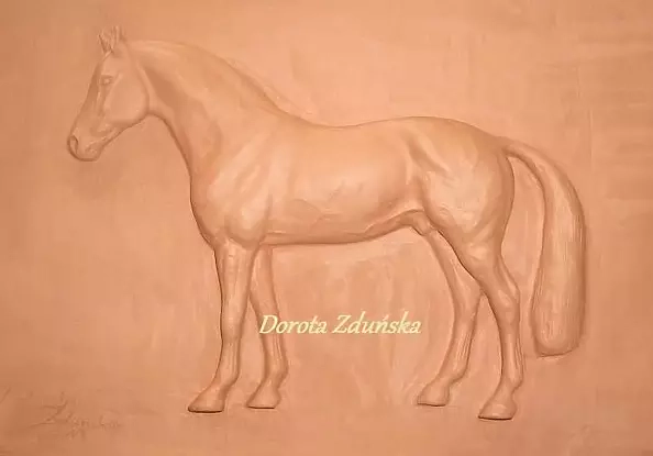 ART DOROTHEAH - ARGILIO - Polish Warmblood, terracota, relief, sculpture