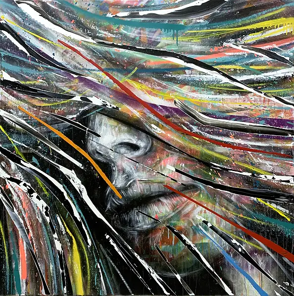 Szymon Hołubowski, AURA 3, Obraz akrylowy - płótno, 100 x 100