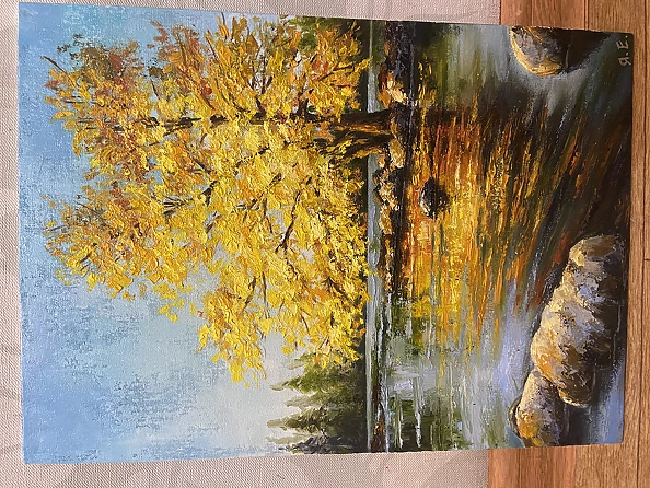 Yana Yeremenko - "AUTUMN GOLD", landscape, oil painting