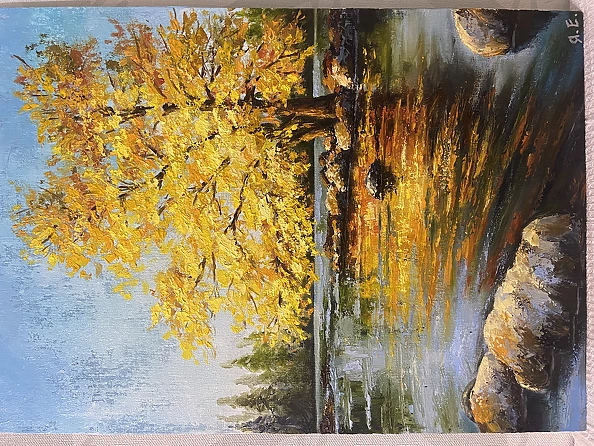 Yana Yeremenko - "AUTUMN GOLD", landscape, oil painting