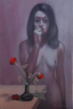 Nino Ninotti - The figure with red flowers