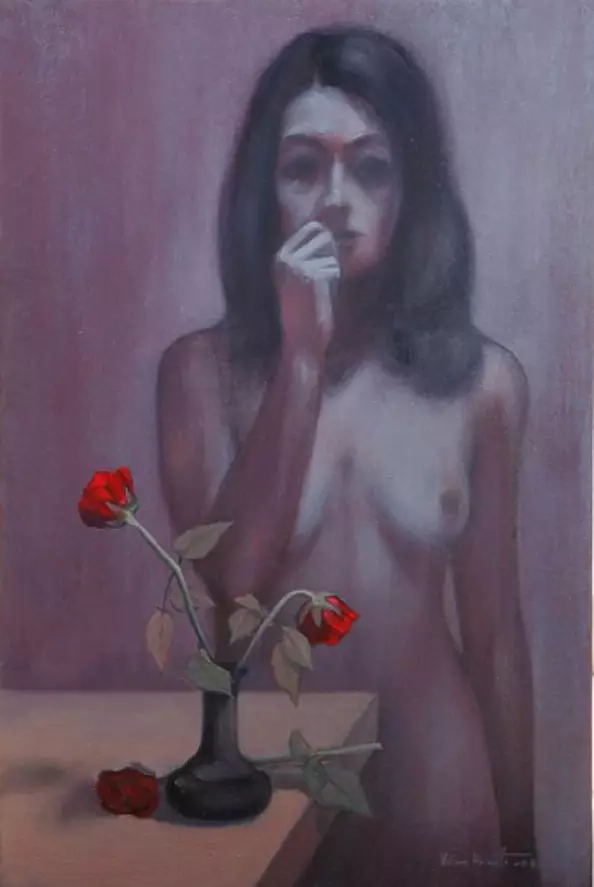 Nino Ninotti - The figure with red flowers