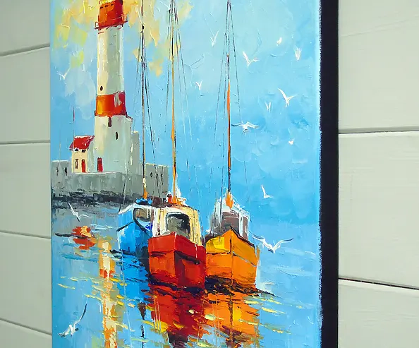 Olha Darchuk - A Quiet Harbor by the Lighthouse