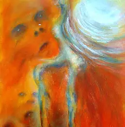 Wojciech Rozmus, черный ангел, Акрилова картина - папір, 32 x 45