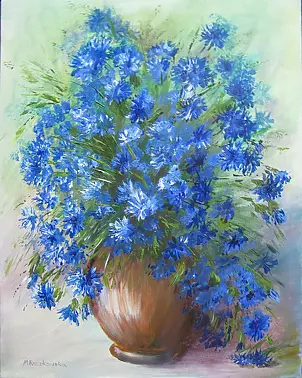   - bouquet of cornflowers