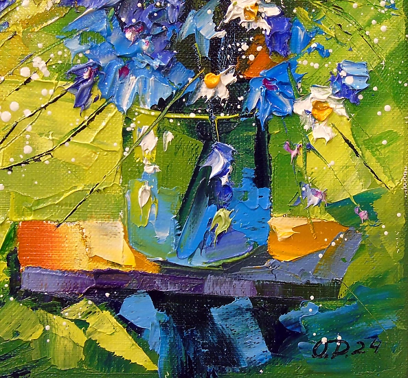 Olha Darchuk - A bouquet of meadow blue flowers