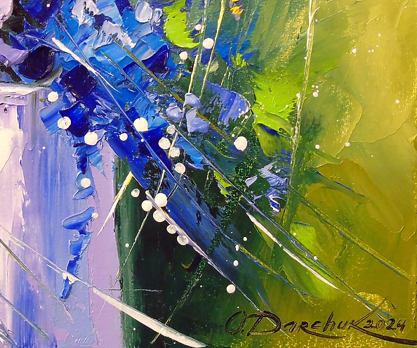 Olha Darchuk - A bouquet of morning flowers in a glass