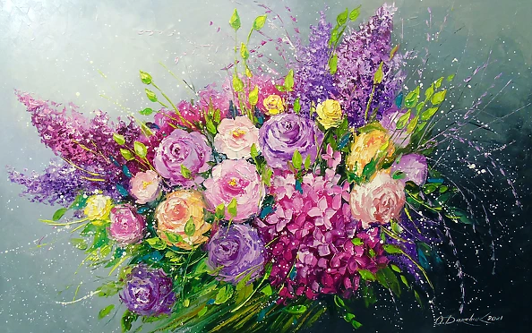 Olha Darchuk - A bouquet of roses for her