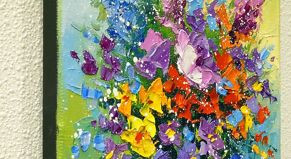 Olha Darchuk - A bouquet of sunny flowers in a vase,