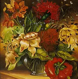 Piotr Sobczyk, букет, Масляная картина - холст, 50 x 70