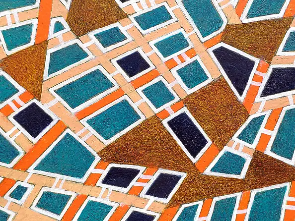 federico cortese, A city divided, Obraz olejny - papier, 35 x 30