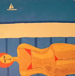 Monika Stasiak, Девушка с пляжем, Масляная картина - , 50 x 60
