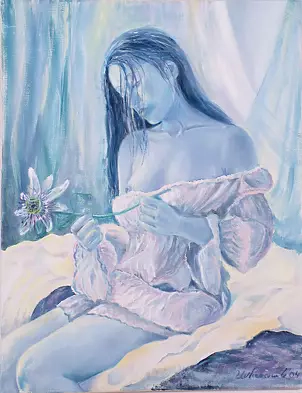 Urszula Nieborak - The girl with a flower passionflower