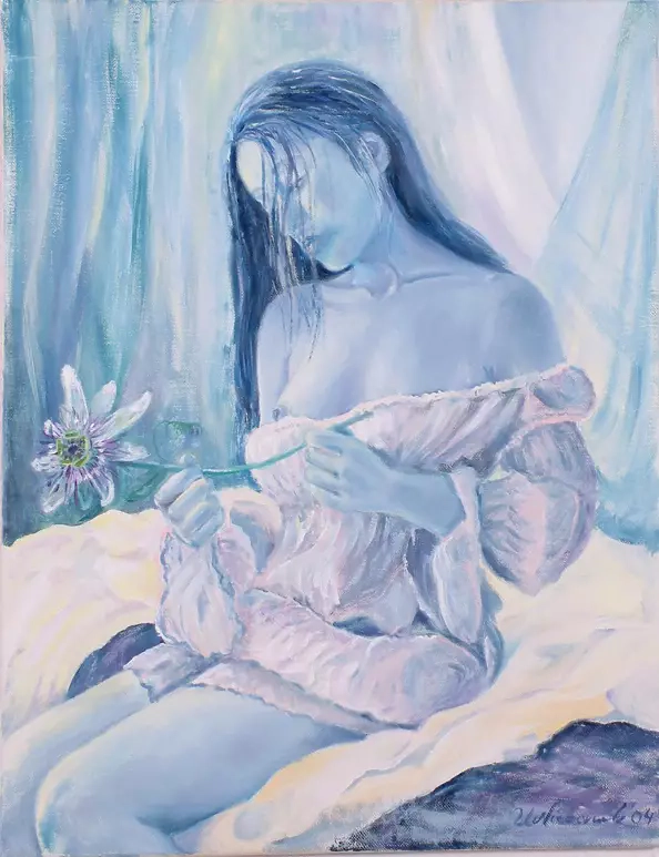 Urszula Nieborak - The girl with a flower passionflower