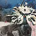 Dorota Jabłońska, A kto go tam widział?, Decoupage, Kolaż, Obraz akrylowy, Obraz olejny, Techniki mieszane - płótno, 30 x 30