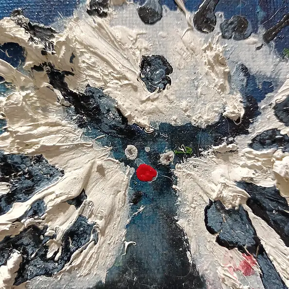 Dorota Jabłońska, A kto go tam widział?, Decoupage, Kolaż, Obraz akrylowy, Obraz olejny, Techniki mieszane - płótno, 30 x 30