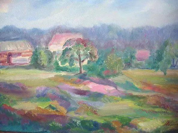 Anna Wąsikiewicz - Pejzaż z Żychlina - kartoflisko