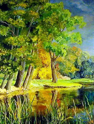 Urszula Nieborak - Landscape with trees bowed