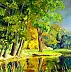 Urszula Nieborak - Pejzaż z pochylonymi drzewami