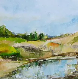 Anna Wąsikiewicz - Landscape with water in Gołaszewie