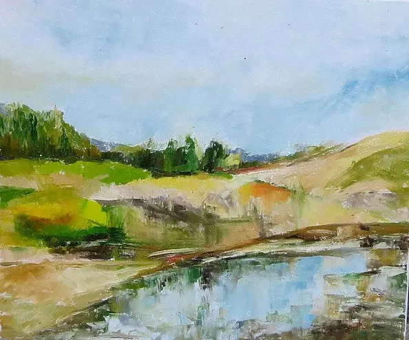 Anna Wąsikiewicz - Landscape with water in Gołaszewie